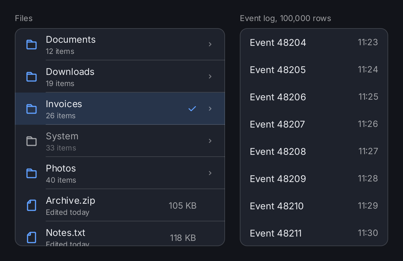 Virtual List